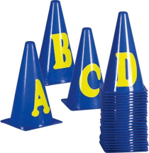 Markierungskegel-Set mit Buchstaben, 23 cm